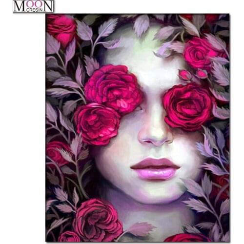 Diamond Painting Flowers Beauty Red Rose Diamond Mosaic Full Square Round Diamond Embroidery Cross Stitch Rhinestones