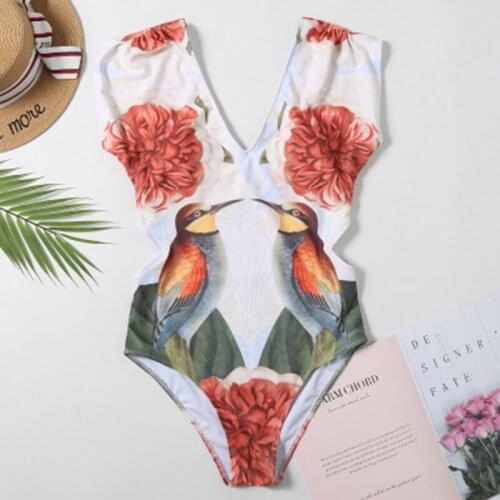 Bikini Summer Fashion WomenS Swimsuit Sexy Tight Floral Wading Beach Sportswear