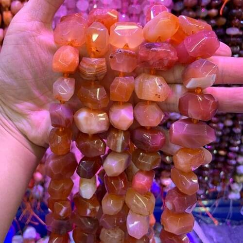 Natural Red Botswana Agates Beads 15'' Faceted Irregular DIY Loose Stone Beads For Jewelry Making Beads Necklace For Women Gift