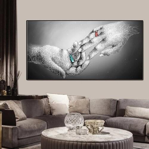Black Finger Touch Canvas Painting Modern Abstract Art Posters and Prints Wall Art Pictures for Living Room Home Decor Unframed