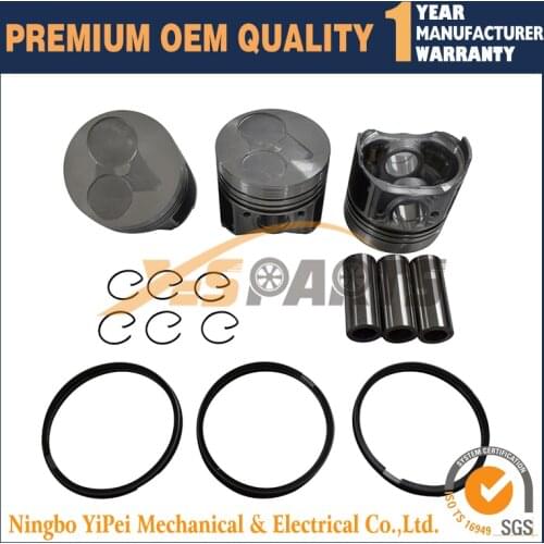 D722 Engine 3 set Piston + Rings Kit Set STD for Kubota