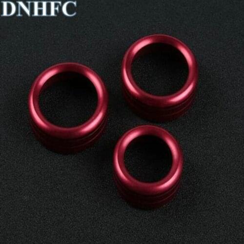 DNHFC 3Pcs/set Fit for Alfa Romeo Giulia Stelvio 2017 Car Styling Console Air Conditioning Knobs Circle Trim Alloy Accessories