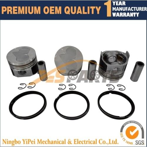 D1105 Engine 3 set Piston + Rings Kit Set STD for Kubota