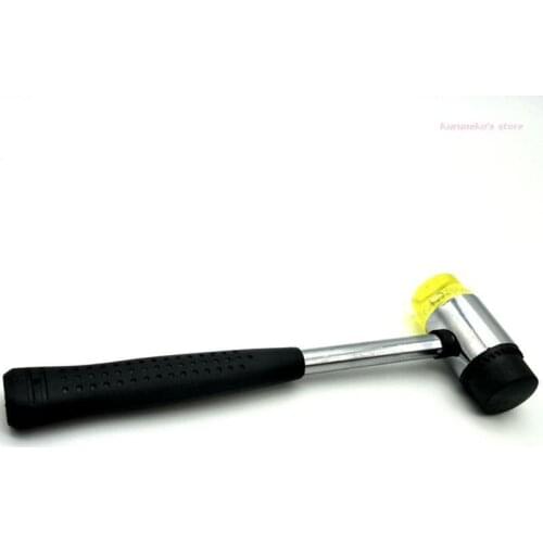 HX6D Double Head Plastic and Rubber Hammer, Double-Faced Soft Hammer(25mm) with 5 Pcs Leveling Pens for Flooring Installation