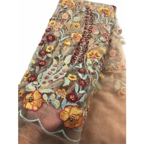 Elegant Nigerian Tulle French Lace Fabric With Stones 2018 High Quality African Bridal Lace Fabric For Wedding Dress A727-19