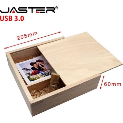 JASTER 205*205*60mm Photo Album Wooden USB + Box usb flash drive Pendrive 8GB 16GB 32GB 64G custom LOGO Photography Wedding GIFT