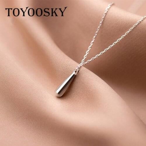 925 Sterling Sliver Smooth Waterdrop Choker Necklace Jewelry Pendant Punk Tears Link Chains Gothic Top Ins Woman Girl Gifts