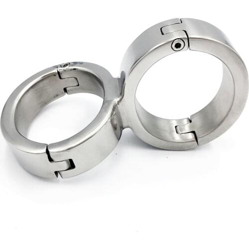 Hi-Q Stainless Steel Connect Handcuffs Metal Manacles Hand Cuffs Restraints Slave Shackles SM Adult Games Sex Shop for Couples