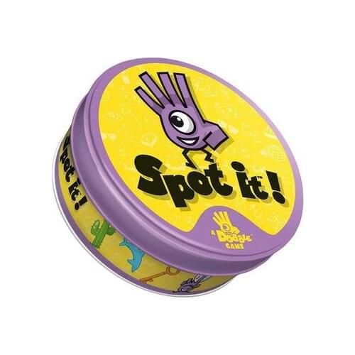 Classic Dobble 55 Spot It Dobble It Card Game Toy Tin Box Camping Children Parent-child Party Game Card English Version