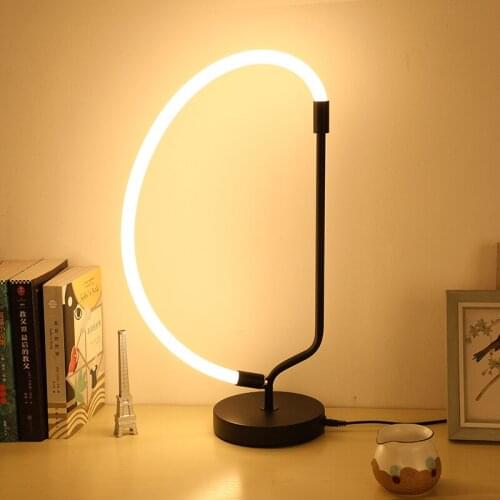 Creative Deformable Bedroom Bedside Strip Table Lamps Creative Art Desktop Table Night Light Dimmable Desk Reading Lamps