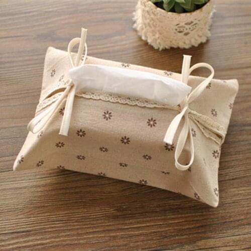 Fabric Cotton And Linen Paper Towel Cover Small Fresh Paper Towel Package Creative Paper Towel Box Cover