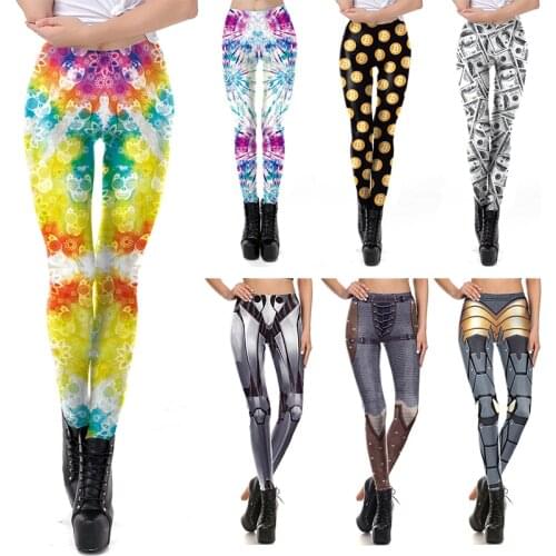 2021 Sexy Womens Legging Cool Colorful Money Flowers Streetwear Skull Butterfly Printing Fitness leggins Fashion Leggings Woman