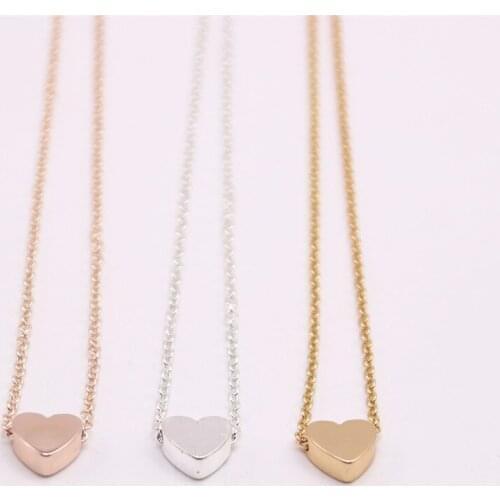 Trendy Multicolor heart Pendant necklaceThree-dimensional heart pendant necklace the to women