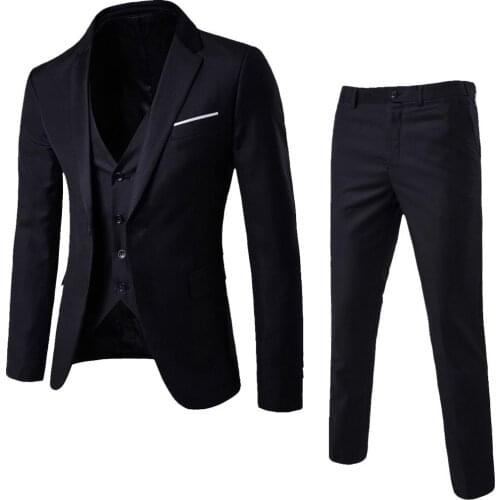 3 Pieces Men Wedding Suits Fashion Business Slim Mens Wedding Jacket Casual Plus Size Party Dress Jacket Vest Мужские Комплекты