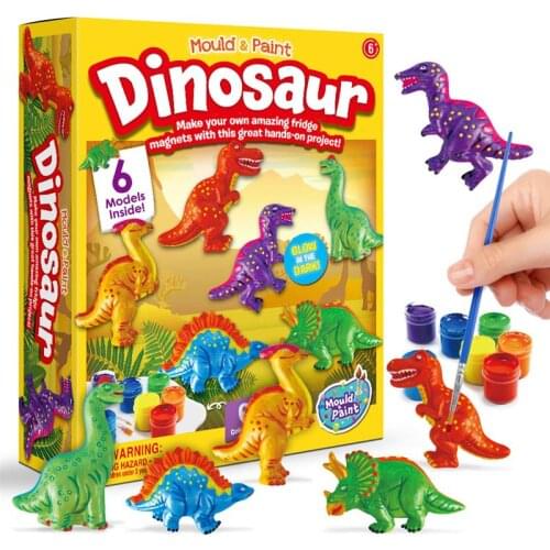 DIY Dinosaur Painting Set Fun Dinosaur Graffiti Plaster Painted Toy Children Education Educational Drawing Toy Birthday Gift