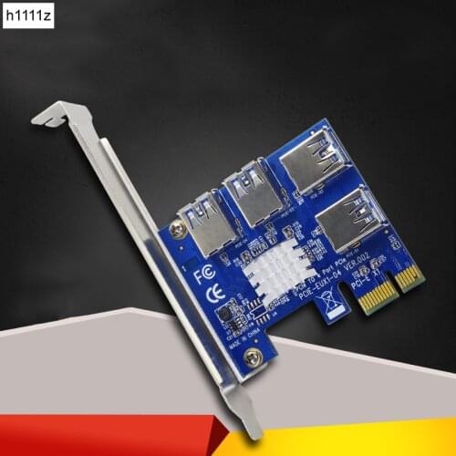 PCI Express Riser Card 1 to 4 PCIe 16X Riser Card USB 3.0 PCI-E Adapter Port Multiplier Converter for BTC Bitcoin Miner Mining