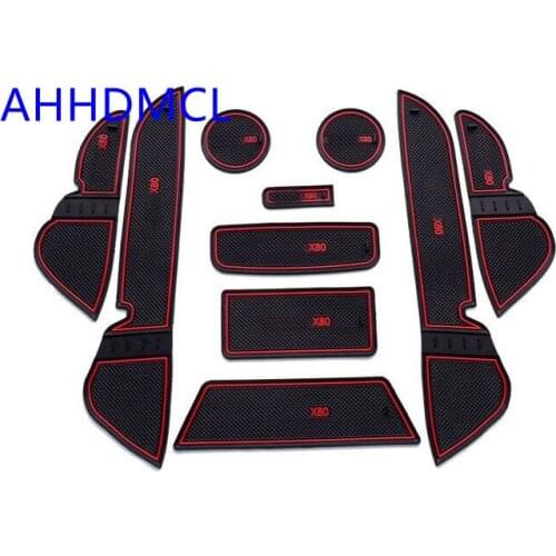 Car Door Groove Mat Gate Slot Cup Armrest Storage Pad Mat For Besturn X80 2013 2014 2015 2016