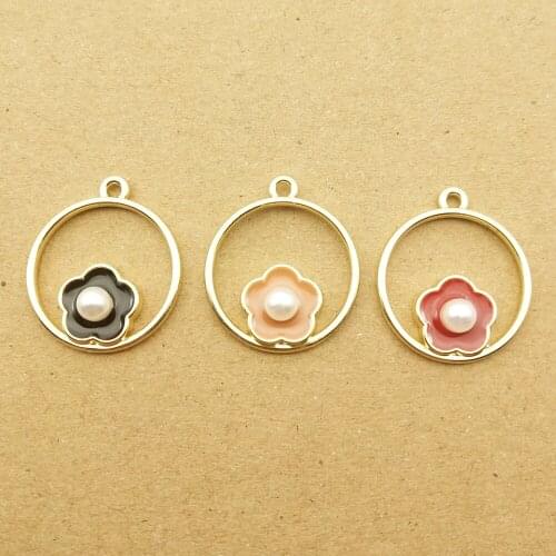 10pcs 18x18mm enamel flower charm for jewelry making fashion earring pendant bracelet necklace charms
