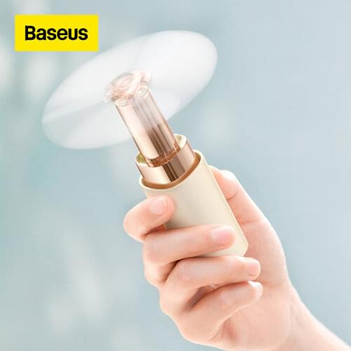 Baseus Portable Handheld Fan Square Tube Mini Fan Rechargeable Summer Cooling Fan USB Cooler Fan Small Air Cooler Low Noise
