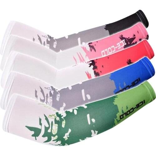 1Pairs Unisex Cooling Arm Sleeves Cover Cycling Running UV Sun Protection Outdoor Sport Cycling Running Bike Arm Warmers Sleeve