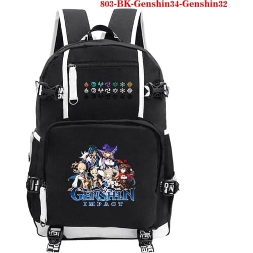 Backpacks for Women Genshin Impact Print Anime Bookbag Unisex School Backpack Large Capacity Schoolbag Genshin Impact Mochila