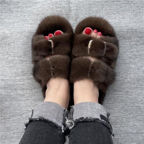 100% mink fur slippers women shoes slides Real mink fur slippers cute womens slippers