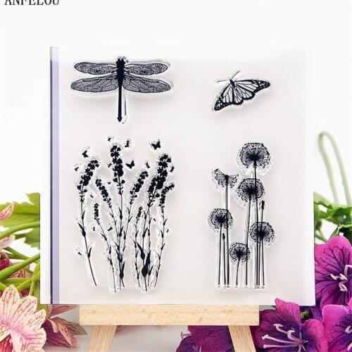 Dragonflies Dandelion Transparent Silicone Rubber Clear Stamps Cartoon For Scrapbooking/DIY Easter Wedding Album