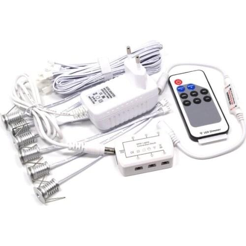 1W*6pcs/set super mini dimmable LED downlights showroom cabinet jewelry display case led spot lighting with 9key remote control