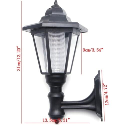 Solar Power LED Light Path Way Wall Landscape Mount Garden Fence Lamp Outdoor