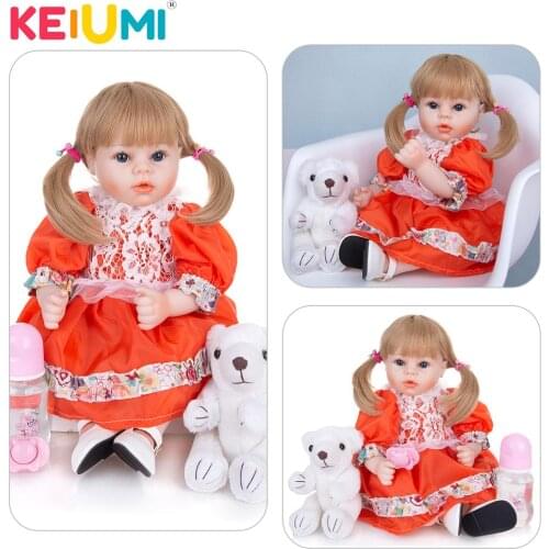 KEIUMI 18 Inch 47CM Cute Baby Girl Reborn Baby Doll Wig Hair Cloth Baby Reborn Doll Birthday gifts for children and lovers