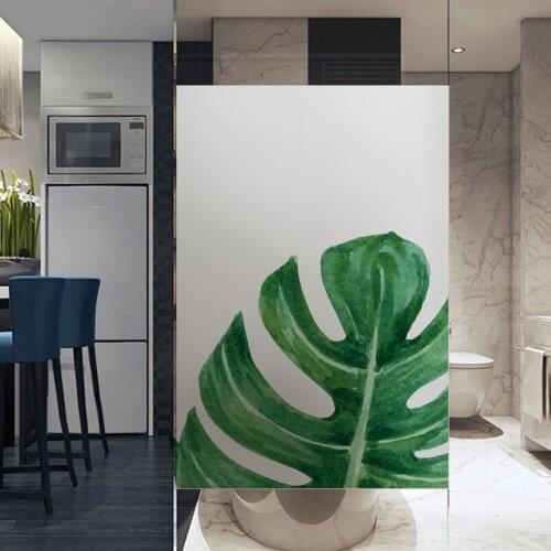 Tropical Pattern Static Cing Glass Film Custom Size Privacy Protection Vinyl Home Decoration Removable Window Sticker