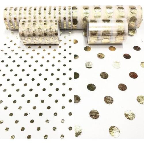 1Pcs 7.5CM*10Yards Gold And Silver Dot Decorative Yarn Handmade DIY Tulle For Children Skirt Accessoires