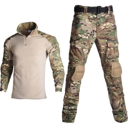 Outdoor Airsoft Paintball Clothing Military Shooting Uniform Tactical Combat Camouflage Shirts Cargo Pants Elbow/Knee Pads Suits