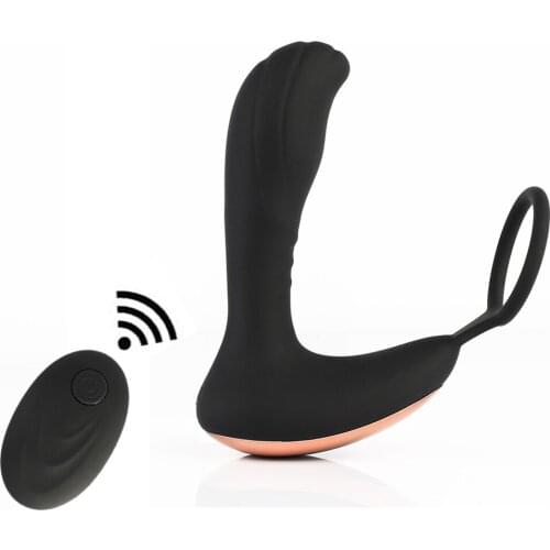 USB Rechargeable Wireless Remote Control Vibrator For Men Adult Anal Sex Toys Male Prostate Massager With Delay Lasting Ring A3