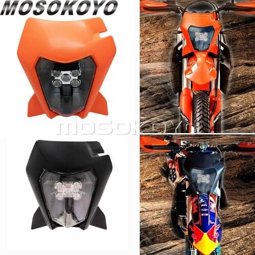 Supermoto Dirt Bike for 300 XC-W 450 EXC-F Six Days LED Headlight MX Enduro Dual Sport E8 LED Front Headlamp for 200/250/500 EXC
