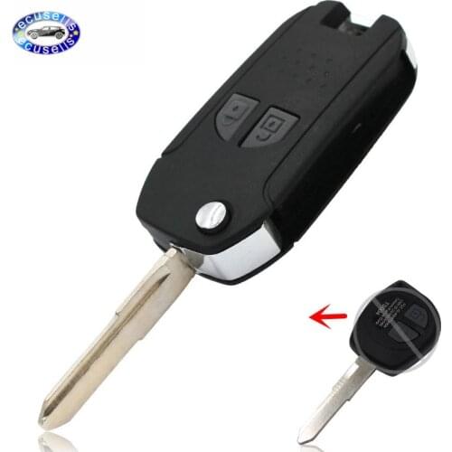 2 Buttons Replacement Shell Flip Remote Key Case Blank Fob for Suzuki SX4 Swift