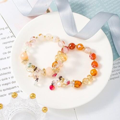 Bohemian Natural Stone Bracelet Crystal Beaded Bracelet for women Shaped Pearl Irregular Design Bracelet for women jewelry