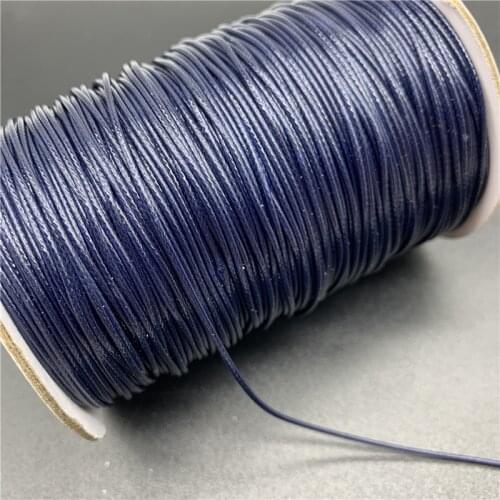 0.5mm 0.8mm 1mm 1.5mm 2mm Navy Blue Waxed Cotton Cord Rope Waxed Thread Cord String Strap Necklace Rope For Jewelry Making
