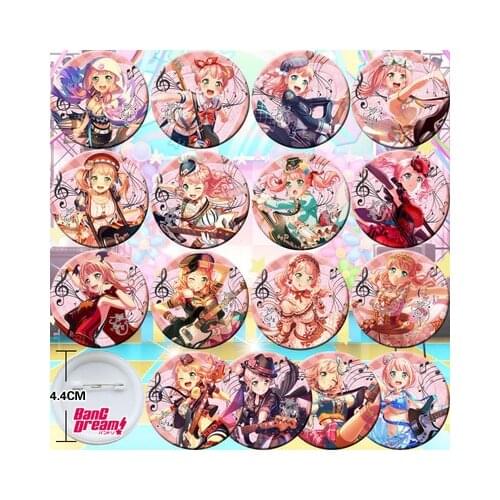 16Pcs Anime BanG Dream! Mitake Ran Aoba Moca Uehara Himari Cosplay Bedge Collect Backpack Bags Badge Button Brooch Pin Souvenir