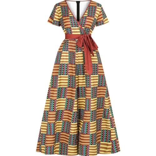 2021 Fashion Sexy V Neck Jumpsuit Women African Clothes African Dashiki Print Wide Leg Pants Women Party African Dresses Women