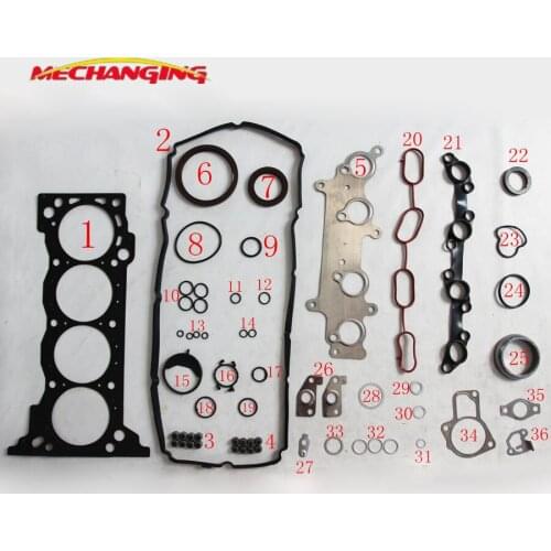 2TRFE For TOYOTA HILUX III Pickup TGN1_, GGN2_, LAN_, GGN1_, KUN2_, KUN1_ 2.7 Engine Parts Full Set Engine Gasket 04111-75802