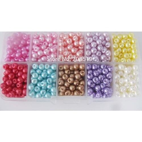 NBNOWE 1000pcs/Pack 10 colors Side Hole 6mm Multicolor Pearl Buttons for craft scrapbook Botoes sewing accessories