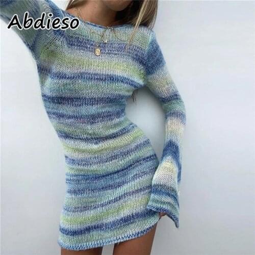 Модные трикотажные платья Abdieso China At AliExpress