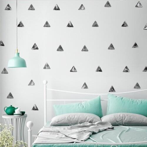 Nordic Style Black Triangles Wall Sticker For Kids Room Nursery Art Decoration Diy Drawn Triangles Vinyl Wall Stickers