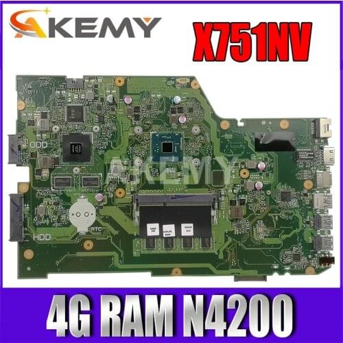 For ASUS X751SV X751NV X751NJ X751N Laptop Motherboard 90NB0EB0-R00010 GT940M/2GB 4G/N4200