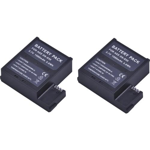 Durapro 2pc 3.7V 1500mAH DS-S50 DSS50 DS S50 Camera Battery for AEE D33 S50 S51 S60 S71 S70 DS-S50 Bateria