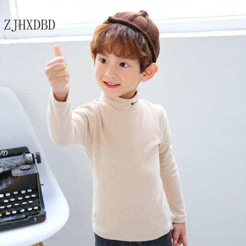 13 Colors New Spring Baby Kids T-shirts Clothes Toddler Girls Long Sleeve Undershirt Cotton Casual Children High Collar T-shirt