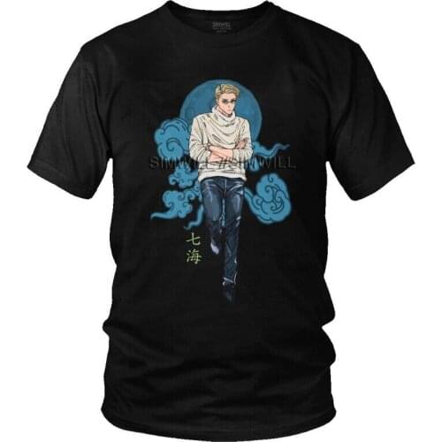 Jujutsu Kaisen Nanami Kento T Shirt Men Short Sleeve 100% Cotton T-shirt Manga Anime Tee Tops Streetwear Tshirts Gift