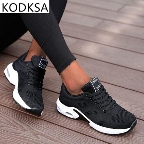 2021 Running Shoes Women Breathable Casual Shoes Outdoor Light Weight Sports Shoes Casual Walking Platform Ladies Sneakers Black