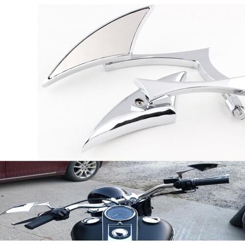 MOTORCYCLE CHROME SPEAR BLADE CUSTOM MIRRORS 8MM 10MM FOR BOBBER CRUISER CHOPPER